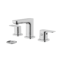 Vibe Widespread Lavatory Faucet – Polished Chrome / Brass Push Pop Up