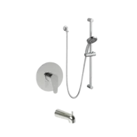 Blis Five Function Shower W/ Slide Bar & Div Tub Spt Trim Kit